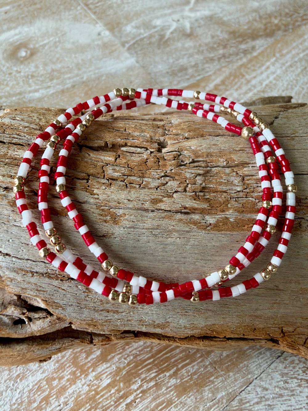 Indiana University handmade game day stack - set of 3 miyuki delicas bracelets